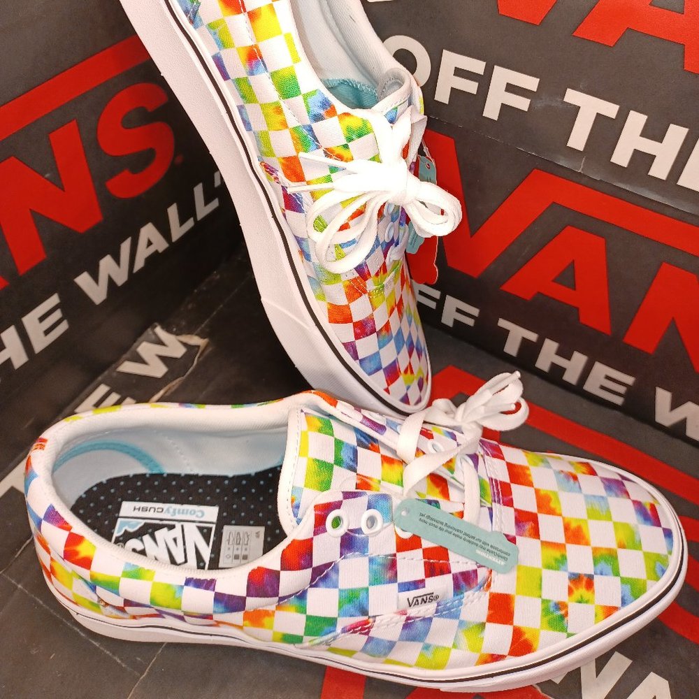 Vans Men's 4/Women's 5.5 Comfycush Era Tie-Dye Checkerboard White VN0A3WM9WWX